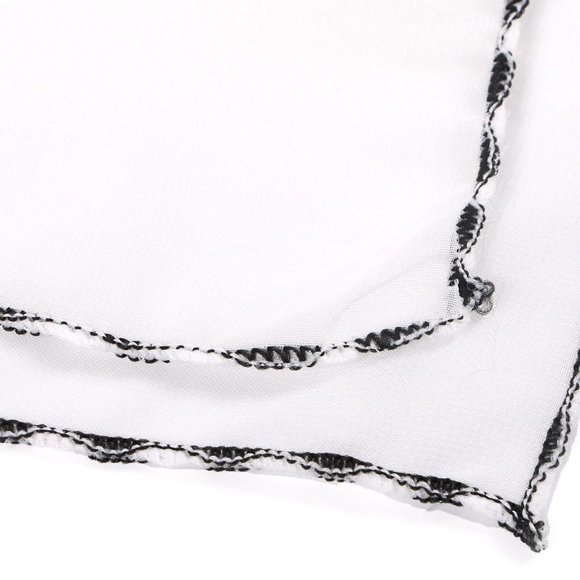 NEW Sheer White with Contrast Trim Face Mask - Picture 3 of 5